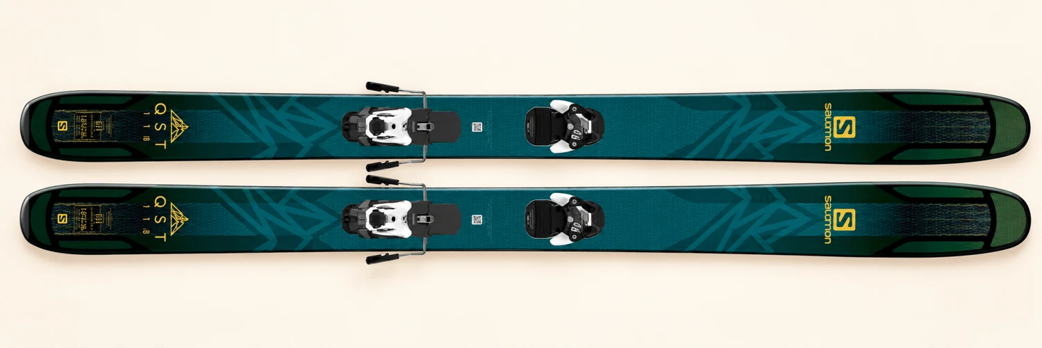 Две лыжи Salomon QST 118 с креплениями